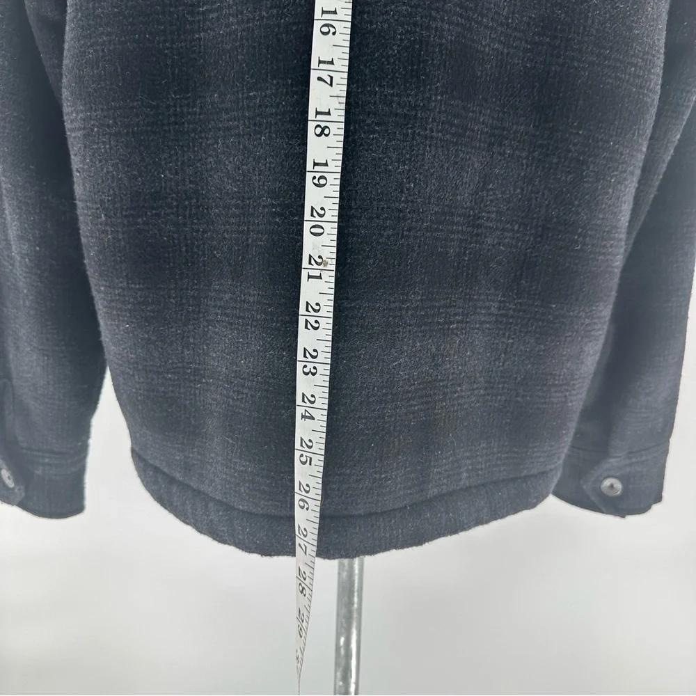 Volcom Men’s Keaton Jacket Plaid Fleece Lined Sz M Black Gray Wool Blend